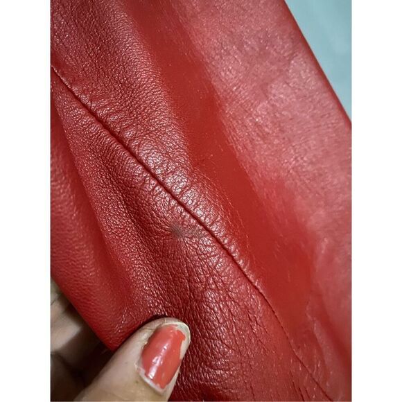 Preston & York Red Genuine Lamb Skin Leather Zip Jacket Vintage Size Medium - Picture 7 of 8